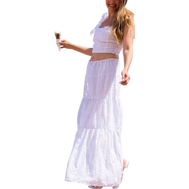 South Beach Broderie Midi Skirt