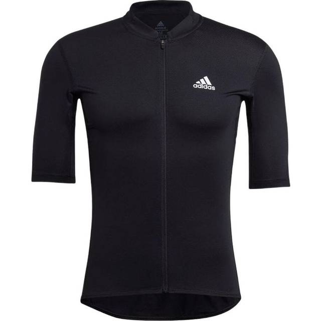 Men's adidas Logo Printing Stripe Zipper Half Sleeve Black T-Shirt GP8634 - MULTI-COLOR