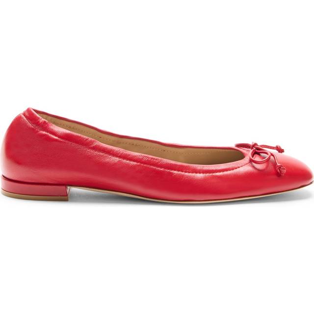 Stuart Weitzman, BRIA BALLET FLAT, FLATS AND LOAFERS, CHERRY, LACQUERED NAPPA