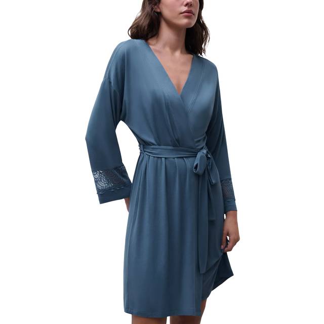 Femilet Josie Kimono Dressing Gown, Jeans Blue