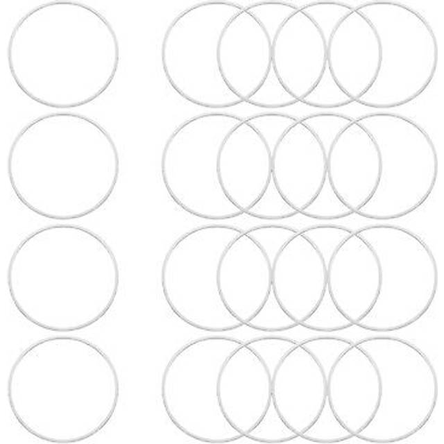20 pcs round earring beading hoop, 16mm open beading hoop, silver tone