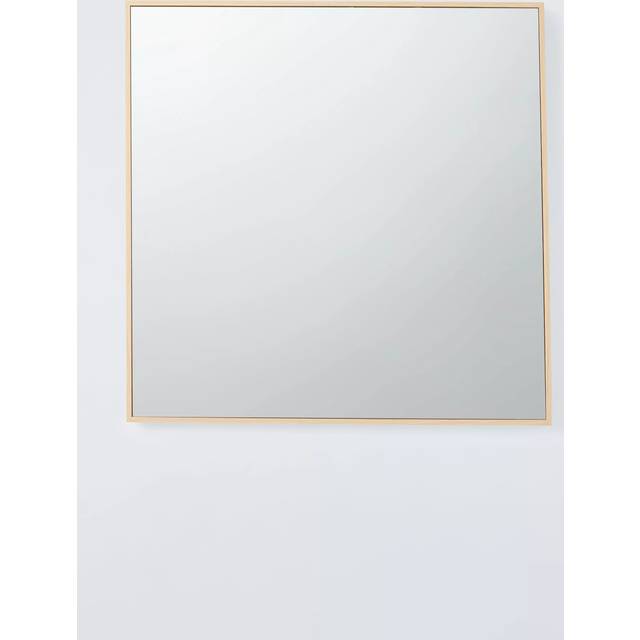 John Lewis Wood-Effect Square Wall Mirror, 55 x 55cm, Natural