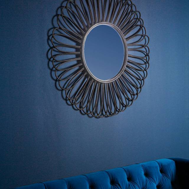 Orsina Batu Rattan Black Circular Wall Mirror