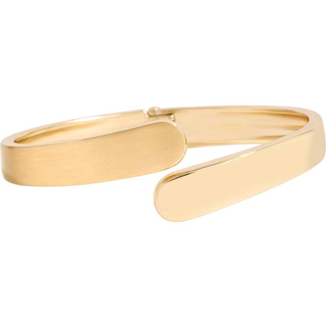 Jon Richard Jon Richard Gold Plated Polished And Satin Open Hinge Bangle