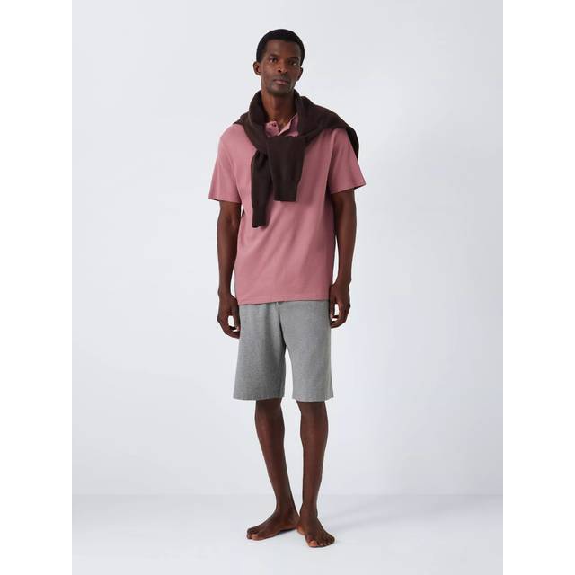 John Lewis Cotton Jersey Short Lounge Set, Pink Mid