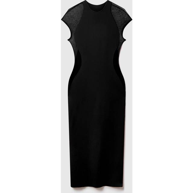 Stella McCartney - Miracle Short-Sleeve Compact-Knit Dress, Woman, Black, Size: L