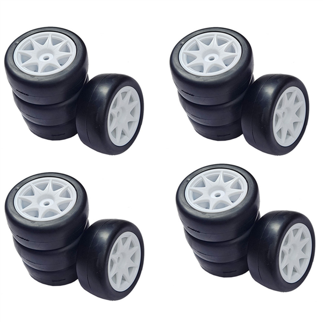 12Pcs 58mm Tires 12mm Hex Wheels with Sponge for 1/10 1/12 RC Drift Car 3Racing M5 MST M04 M05