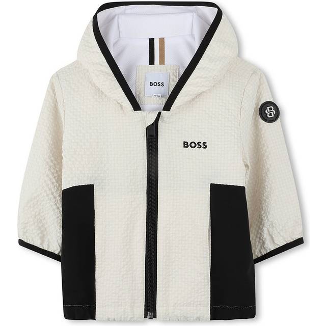HUGO BOSS Baby Hooded Windbreaker Jacket, Sand