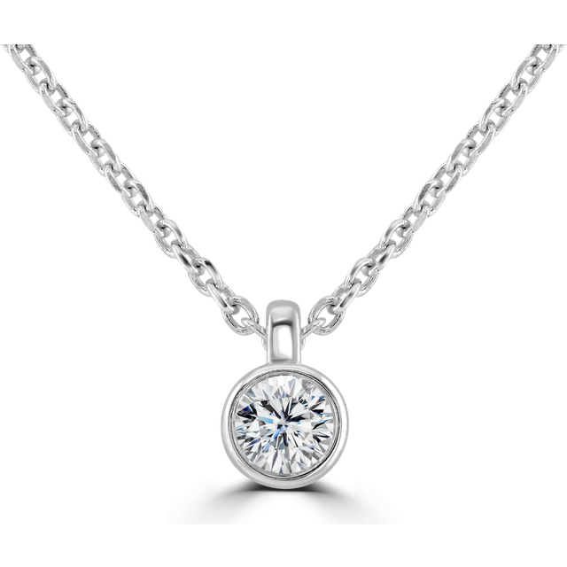 18ct White Gold 0.15ct Lab Grown Diamond Solitaire Necklace