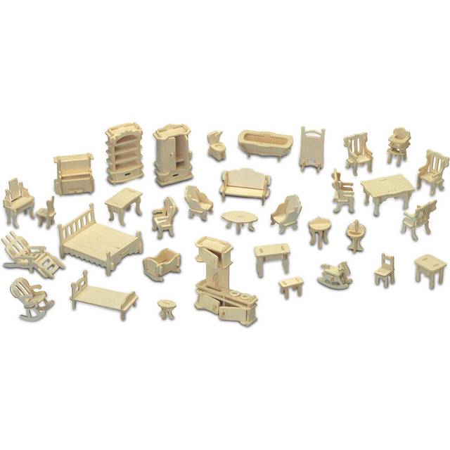Wooden Dollhouse Furniture Set 3D Puzzle