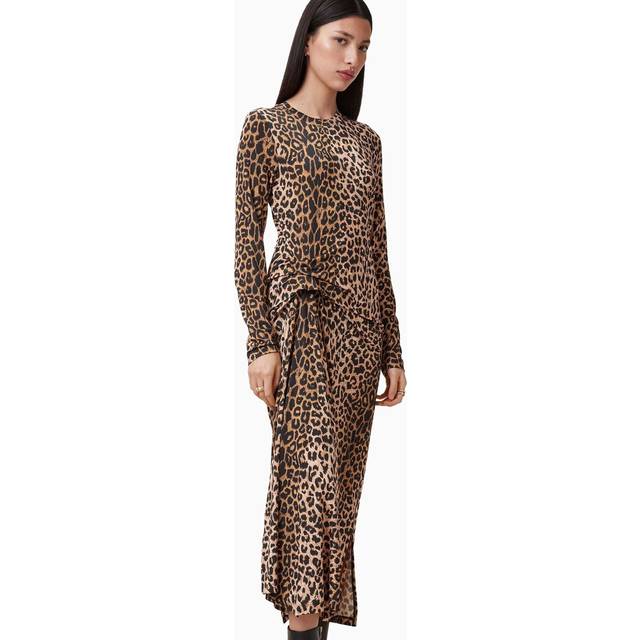 Rivi Leopard Dress - LEPPO YELLOW - Founded in London in 1994, AllSaints has been crafting iconic leather pieces for decades. As well as statement jackets, biker boots, and accessories, the brand’s everyday items offer a dose of attitude with distressed detailing, daring prints and the signature Ramskull logo.