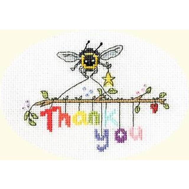 Bee-ing thankful greetings card cross stitch kit by bothy threads