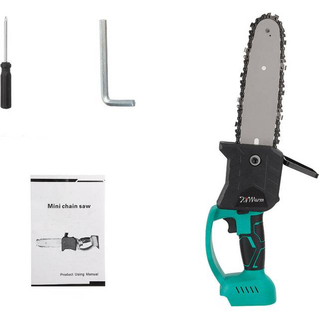 (Green) 8 Inch Portable Electric Saw Pruning Chain Saw Rechargeable Woodworking Power Tools Wood Cutter Green