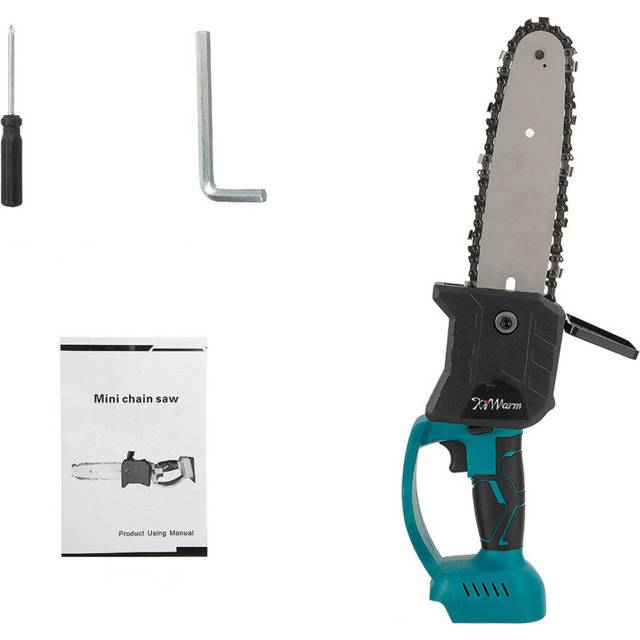 (Blue) 10 Inch Portable Electric Saw Pruning Chain Saw Rechargeable Woodworking Power Tools Wood Cutter