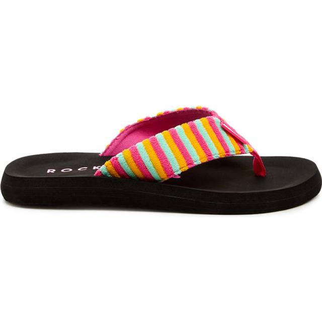 Rocket Dog Adios Hot Pink Stripe Flip-Flops - HOT PINK MULTI - 7