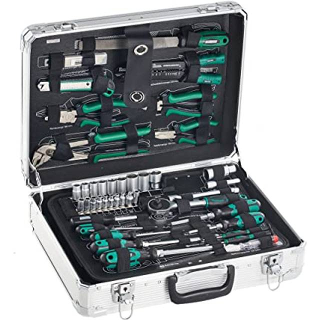 Brüder Mannesmann M29075 verktygslåda i aluminium, 108 delar