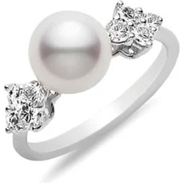 Mikimoto Classic Elegance 18ct White Gold Akoya Cultured Pearl 0.48ct Diamond Ring - 50
