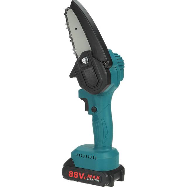 (One Battery, EU Plug) 4Inch 300W 1200mah Electric Chain Saw Pruning ChainSaw Cordless Woodworking Cutter Tool