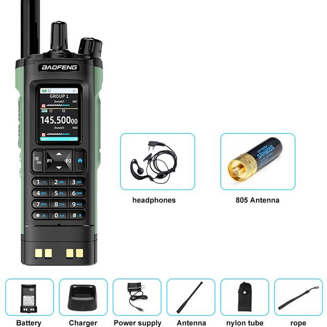 (805 Antenna) New UV-32 Walkie Talkie GPS 10W Bluetooth APP Programming Multi Band Wireless Copy Frequency Type-C