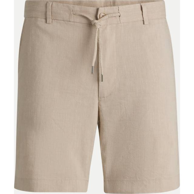 Regular-fit shorts in a linen blend with drawcord - Light Beige
