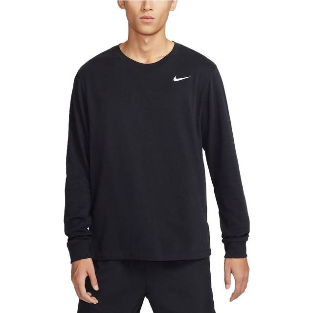 Nike Dri-FIT UV Long Sleeve Miler Running T-Shirt 'Black' - black