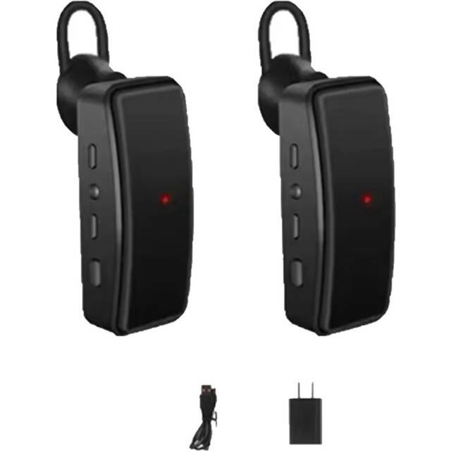 2PCS Ear-Hanging Walkie-Talkie Small Size Two Way Radio Mini Walkie Talkie for Tourism Hotel and Kids US Plug