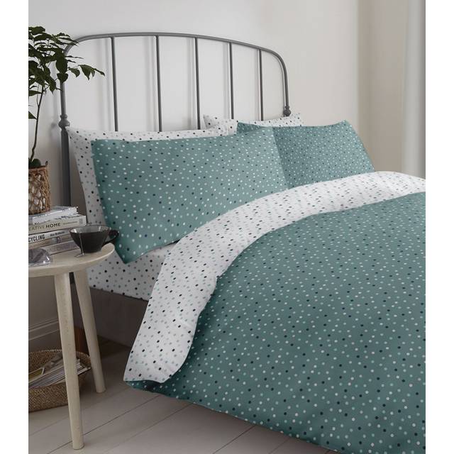 Lewis's Reversible Printed Bed In A Bag - Teal Polka Dot - Single | TJ Hughes