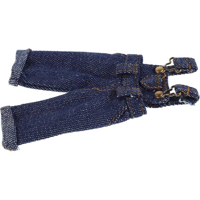 Doll Denim Suspender Pants Fashionable Outfit for Dolls Miniature Clothing Accessory Set