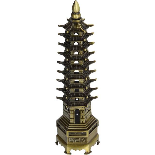 WenChang Tower 25cm Alloy Exquisite Workmanship Unique Style Beautiful Home Decoration