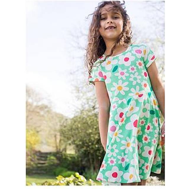 Frugi Girls Spring Skater Dress - Green, Green, Size 2-3 Years - 2-3 YEARS