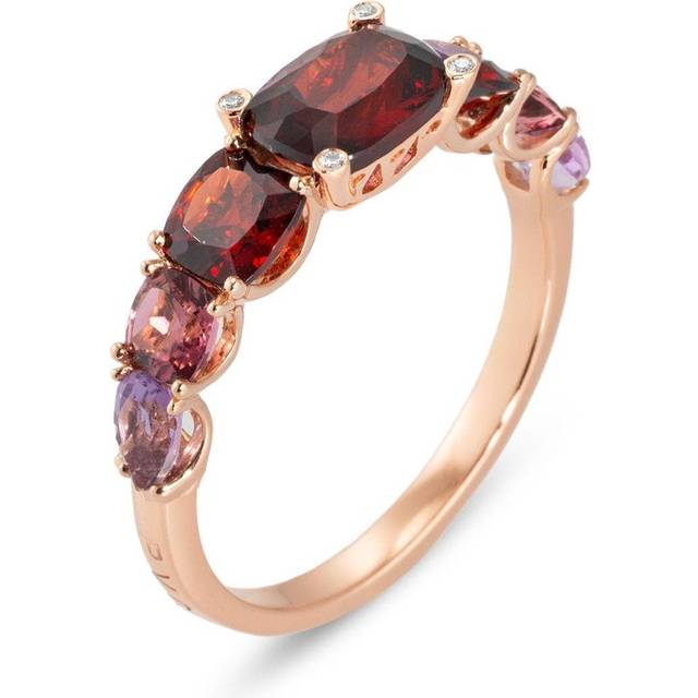 Ponte Vecchio Iris 18ct Rose Gold 2.00ct Garnet Tourmaline Amethyst Diamond Ring - L