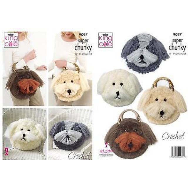 King Cole 9097 Crochet Pattern Cockerpoo Handbag & Pyjama Case