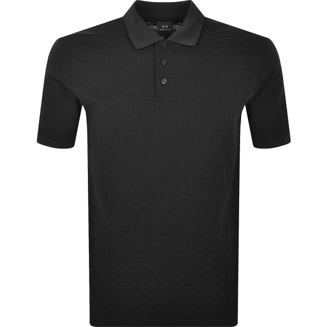 Armani Exchange All Over Logo Polo T Shirt Black