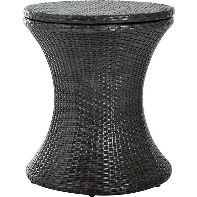 Outsunny Rattan Ice Bucket Activity Bar Cooler Table Brown Outdoor Patio