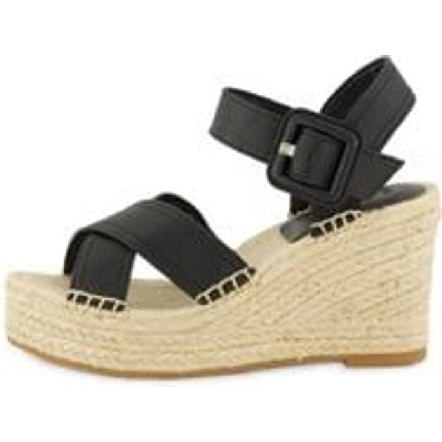 BOSS Espadriller Med Kilehæl Og Læderremme - Black