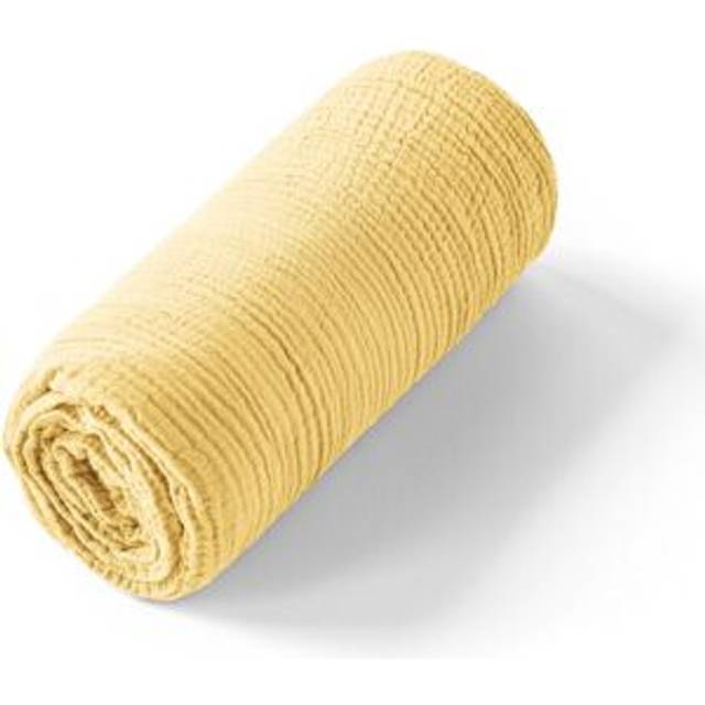 Yafa 100% Organic Cotton Muslin 200 Thread Count Fitted Sheet - Naples Yellow - S.KING (180X200CM)