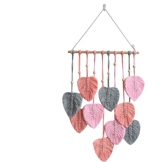 Leaf Macrame Wall Hanging Boho Room Home Decor Woven Aesthetic Wall Tapestry Home Room Wedding Decoration