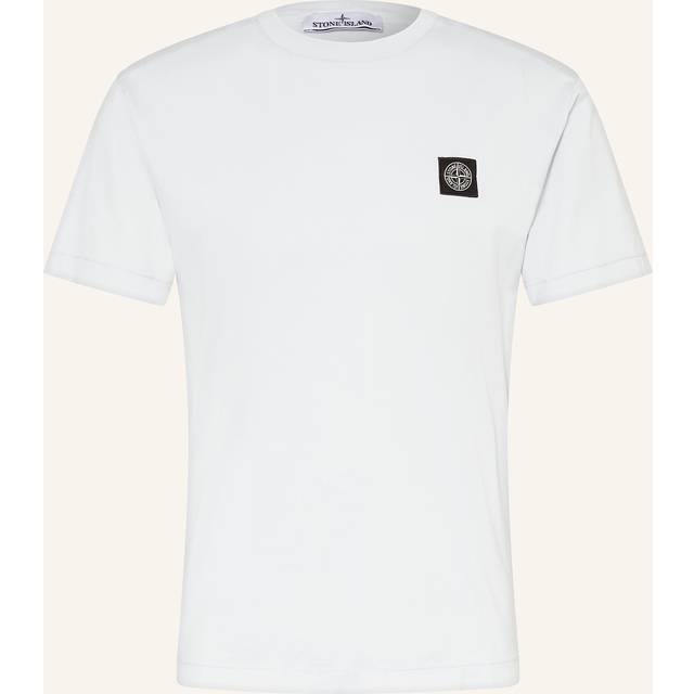 Stone Island, T-Shirts, male, Blue, S, Cotton T-shirt with Logo Patch