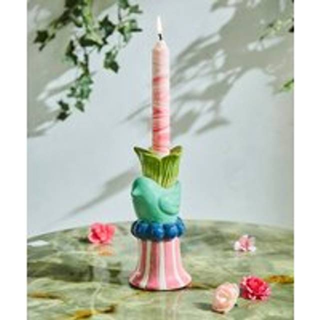 Bloom And Bird Stacked Candle Holder - Green - by Joe Browns - One Size