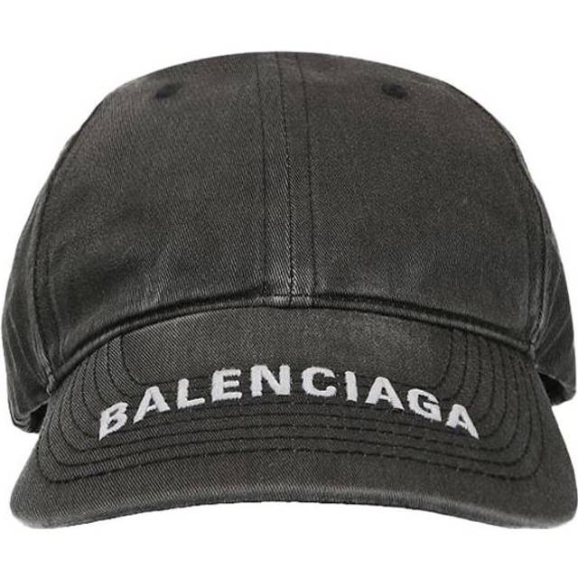 Balenciaga Washed Denim Logo Baseball Cap 'Black/White' 617160-4A2B4-1077