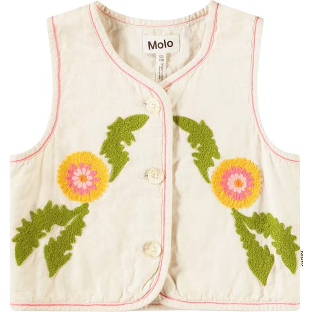 Molo Kids' Heather Dandelion Waistcoat Top, White