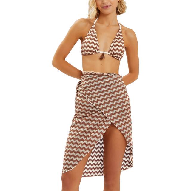 Accessorize Zigzag Knit Sarong, Natural