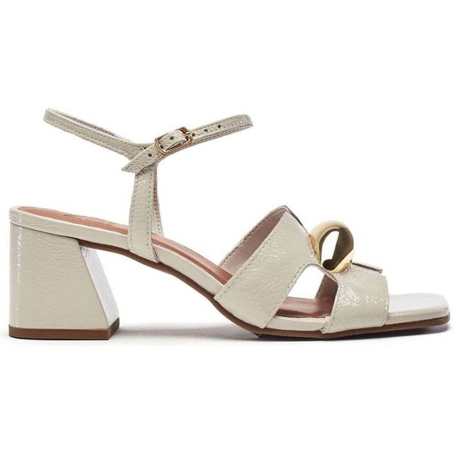 Moda in Pelle Myana Leather Block Heel Strappy Sandals, Off White