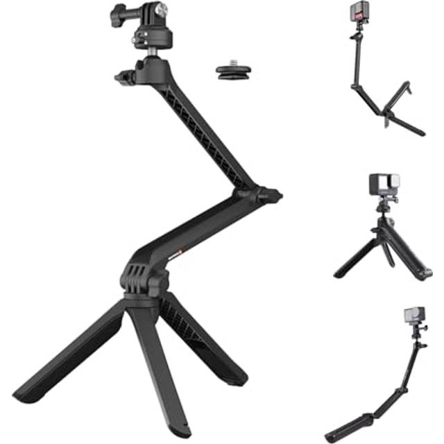 PGYTECH CapLock MantisPod Z, video vloggingstativ för DJI OSMO Action 5 Pro/4/3/Pocket 3, för Gopro 13/12/11 Action kamerapinne grepp för Insta360 Ace Pro 2/X5/X4/ONE RS med 1/4 tums-20 trådadapter