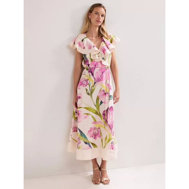 Phase Eight Matilda Ruffle Floral Midi Dress, Multi