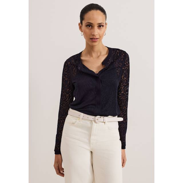 Phase Eight Fern Burnout Top - 14, Navy