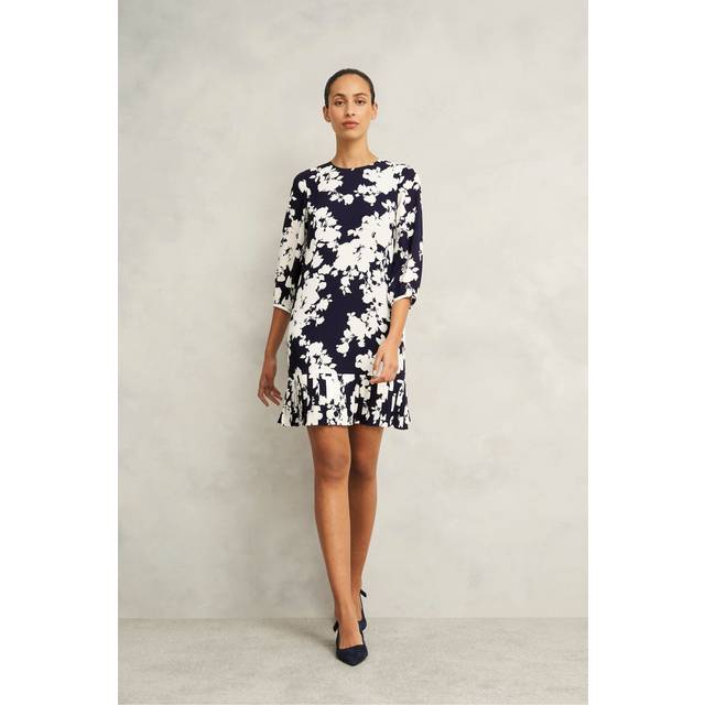 Hobbs Liana Floral Tunic Dress, Midnight Ivory