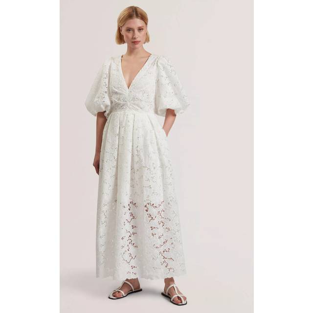 Ted Baker Keetia Tie Front Midi Dress, White