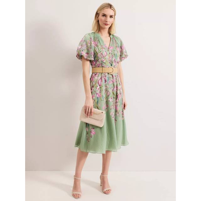 Phase Eight Amalie Floral Dress - 14, Green