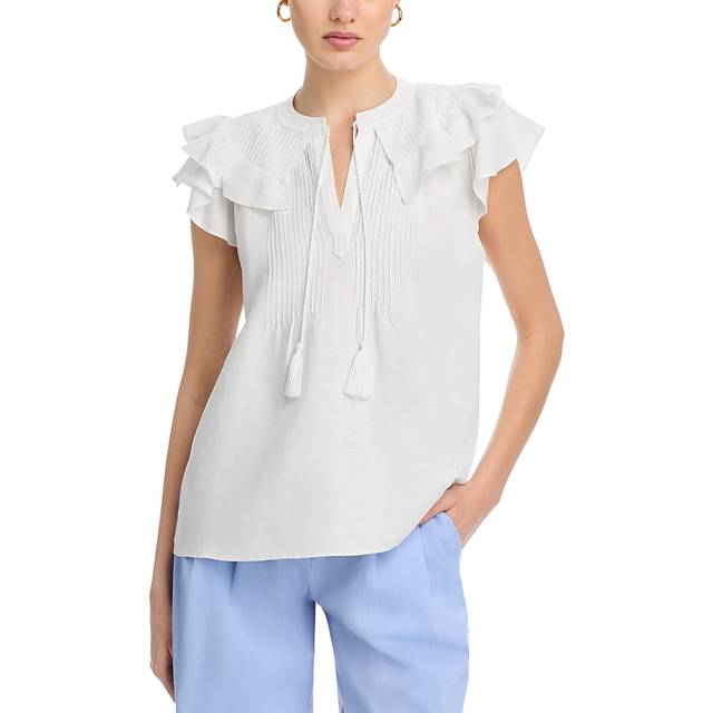 T Tahari Linen-Blend Blouse